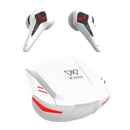 Image of Wings Phantom 320 Gaming Earbuds with Bluetooth 5.3, Best Gaming Earphones with Gaming Mode 40ms Latency, Earpods Sync App Support, New Earbuds with Gaming Inspired Design