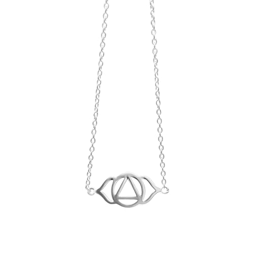 Collier troisième œil en argent et zircone indigo pour vos séances de yoga