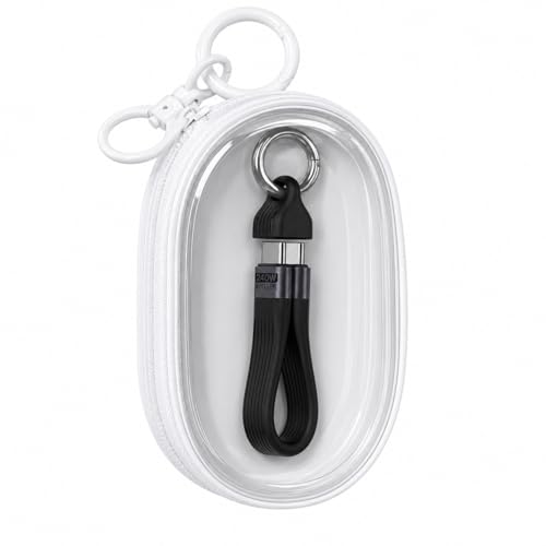 Image of 240W USB4 Fast Charging Cable with Keychain, 40Gbps Data Transfer & 8K Display, Short Tangle-Free USB C Cable for MacBook, iPhone, iPad, Samsung & Laptop (USB Cable(C) Cable+Pouch(White))