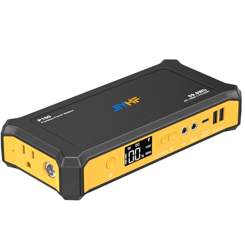 Image of JIYHF Portable Power Station 99.9Wh, Laptop Charger & Backup Power with 65W USB-C PD, 100W AC Outlet, 12V DC Output, LED Light for Camping, Home Backup, Emergency, RV