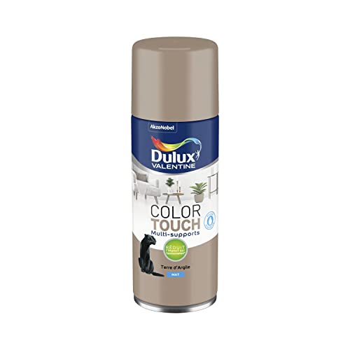 Dulux Valentine Peinture Intérieure et Extérieure Aérosol Color Touch - Pour bois, plastique, PVC, carton, papier - Terre d'Argile Mat - 400ml