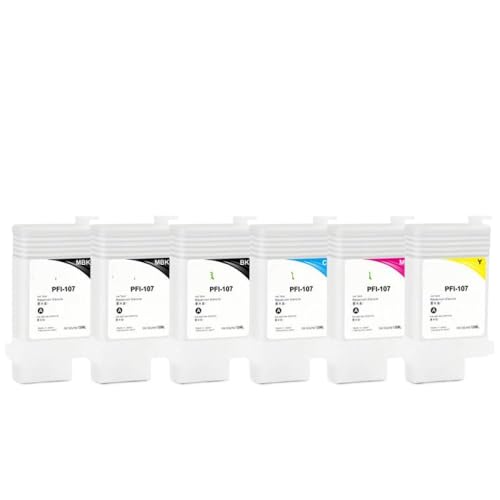 Cartouche d'encre PFI-107 130ml haute capacité pour imprimante iPF770 iPF670 iPF780 6 couleurs