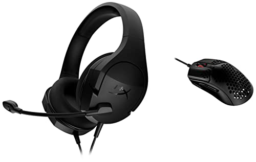 Image of HyperX Pulsefire Haste USB Ultra Lightweight, 59g, Hex Design, Honeycomb Shell, Hyperflex Cable, Up to 16000 DPI & Cloud Stinger Core Wired Over Ear Headphones with Mic (Black)