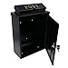 AB Tools Gold Rose Letter Post Mail Box Metal Black Wall Door Gate House Lockable