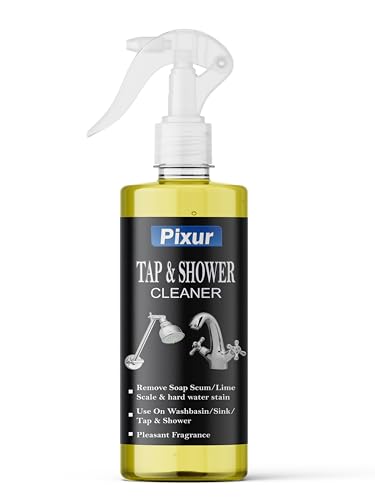 Pixur Tap & Shower Cleaner 500 ml | Hard Water & Limescale Remover | Bathroom Kitchen Fittings Faucet Sink Cleaner | Fast Acting Shine | Home Hotel Office