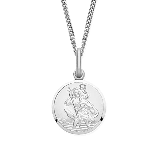 Old English Jewellers Sterling Silver St Christopher Pendant - 16 18 20 inch Chain - Gift Boxed (18)