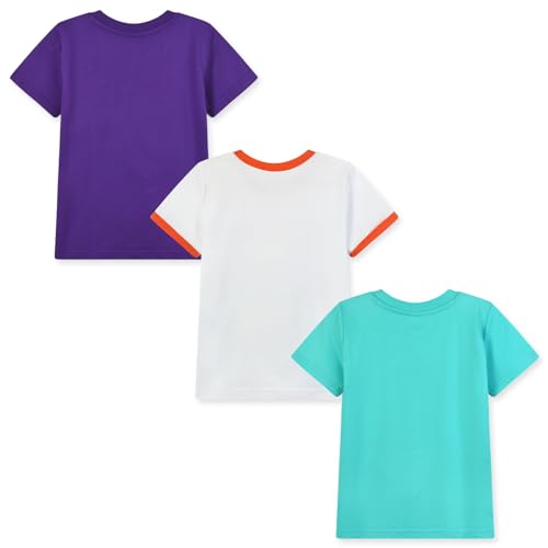 Image of HILEELANG Toddler Boy Short Sleeve Tee Shirts Summer Cotton Casual Graphic Crewneck Tshirt Packs