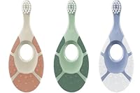 Jordan ® | Step 1 Green Clean | Nachhaltige Babyzahnbürste für das Alter von 0-2 Jahren | Extra weiche Borsten auf Biobasis, 84% recycelter Griff, weicher Beißring | 3er-Pack