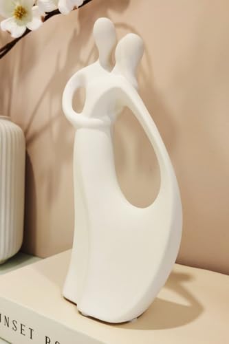 Estatua de pareja blanca de cerámica para decoración miniatura 2