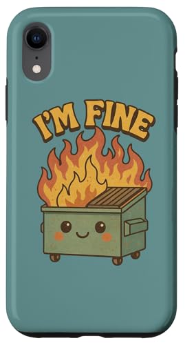I'm Fine Dumpster Fire A[g[N 킢ݔ t@C[A[g X}zP[X iPhone XR p