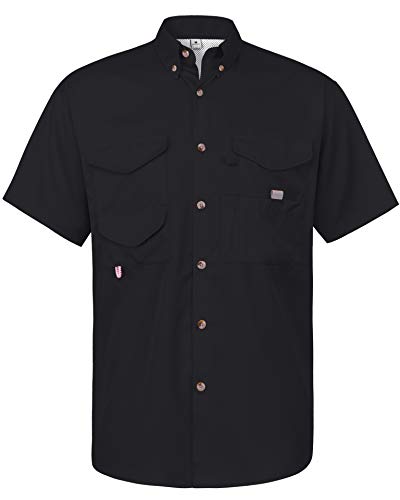 Image of Alimens & Gentle Short Sleeve Fishing Shirt Wicking Fabric Sun Protection Casual Button Down Shirts