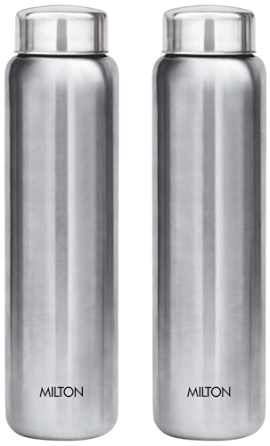 MILTON Aqua 1000 Stainless Steel Water Bottle, 1 pc, 950 ml, Silver (Pack of 2)