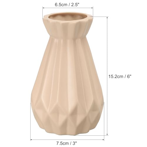 PATIKIL Flower Vase, Ceramic Vases for Flowers Minimalist Floral Vases Flower Arrangement Table Centerpieces for Home Room Decor Beige - Image 2