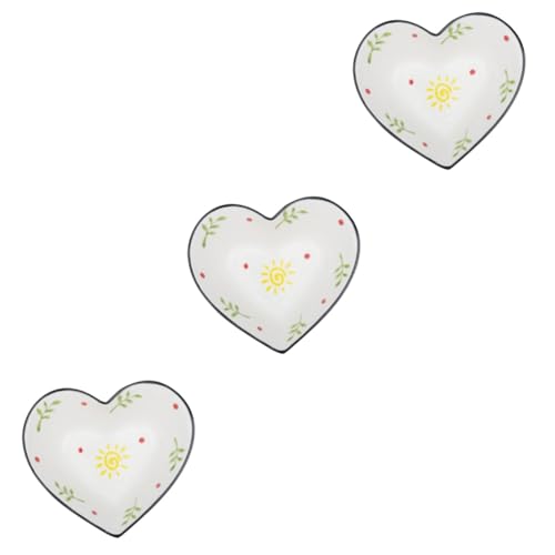 Garneck 3 Pz ciotola a forma di cuore cesto di frutta vassoio Piatto spuntino tazza ciotola colazione scodella colazione coppette dessert ciotola per cucina ciotola da frutta ceramica