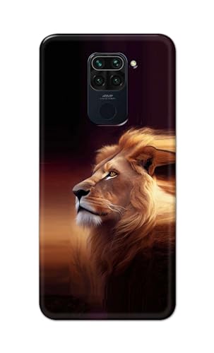 Image of PRINTFIDAA Printed Hard Back Cover Case for Mi Redmi Note 9 Back Cover (Danger Lion) -112