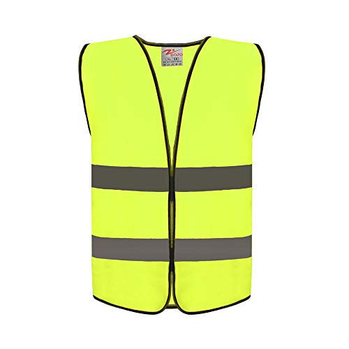 Zojo High Visibility Kids Safety Vests Size M-Fits Ages 8-10 Years Height: 120Cm-140Cm(3" 11.2'-4" 7') Boys & Girls (10 Pack, Kids-M-Neon Yellow) #TOP1