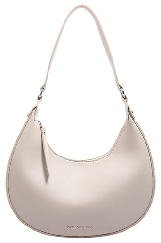 Trendy Vegan Leather Shoulder Bags for Women Small Crescent Tote Purse Handbags Casual Design Underarm Satchels