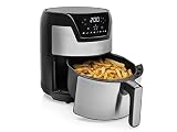 Princess 182026 Digital Aerofryer XXL - Freidora de Aire Caliente Fácil de Limpiar, Capacidad 4.5 Litros, Carcasa de Acero Inoxidable, 1500 W, color Negro y Plateado