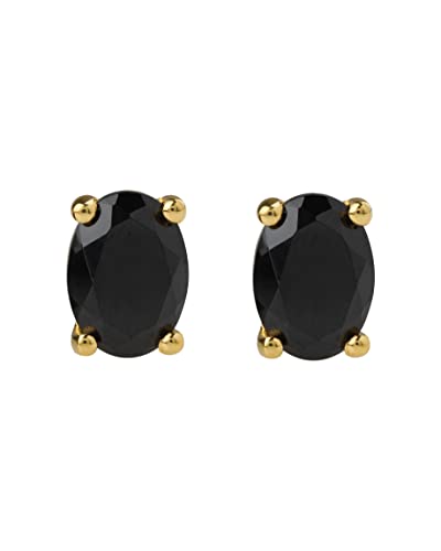 YoTreasure 10K Yellow Gold Tanzanite Black Green Onyx Turquoise Glass Filled Ruby London Blue Topaz Amethyst Garnet Stud Earrings4