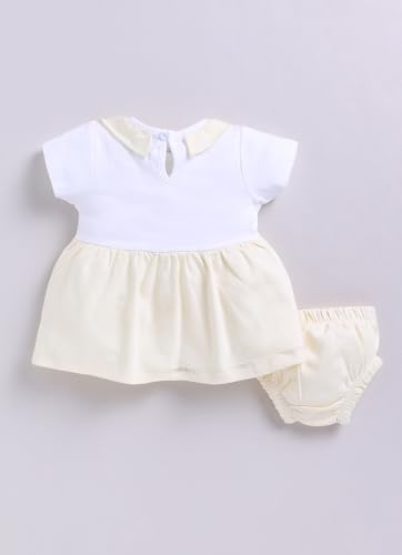 Image of Smart Baby Cotton Frock Set for Baby Girl - Stylish Soft Dress with Bloomer & Headband | 9-12 Months | Mint and White | Pack of 1