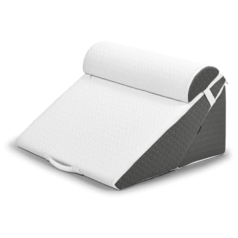 baibu 21.5 Inch Wedge Pillows Set for Sleeping Bed Wedge Pillow for After Surgery Adjustable Triangle Pillow Wedge with Half-Moon Memory Foam Bolster Pillow for Acid Reflux Gerd Snore Relax, White Cover
