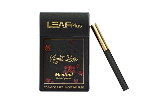 night rose herbal cigarettes by leafplus - tobacco free nicotine free thc free - 2 packs 40 smokes