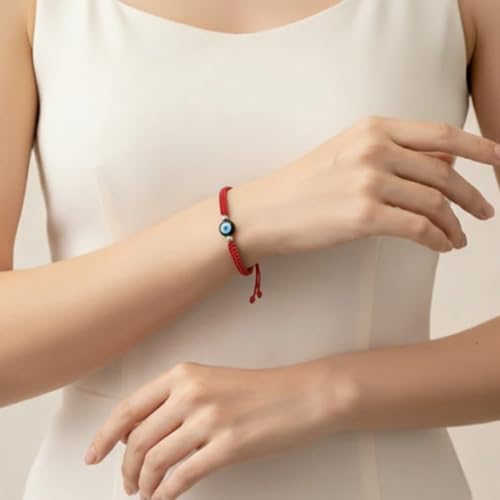 Image of 925 Sterling Silver Evil Eye Bracelet for Men and Women - Nazariya Ankh wala Pure Chandi Ka Hand Band | Buri Nazar se Protection ke Liye | Najar Battu