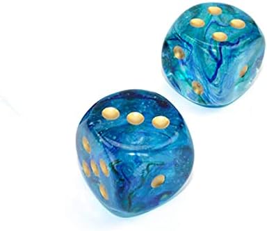 Oceanic Nebula Luminary Dice with Gold Pips D6 30mm (1.18in) Pack of 2 Wondertrail