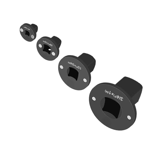 GOWENIC Juego de Adaptadores de Zócalo de Perfil bajo de Acero Inoxidable, Unidad Fuerte Reductora Magnetizada, 4 Uds. Para Uso de Herramientas Manuales