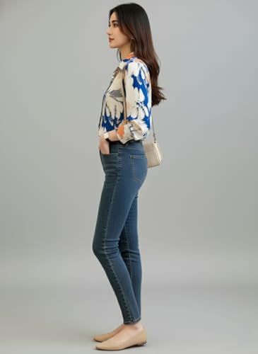 Image of Trendy Queen Women's Printed Straight Mandarin Neck Shirt for Women's | Tops for Woman Shirts | Shirt for Women Stylish Western (SD778 S)