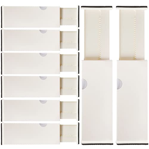 8 Drawer Organizer and Dividers, Organize Silverware and Utensils in Home Kitchen, Divider for Clothes in Bedroom Dresser, Designed to Not Snag Underwear and Bra Fabrics, Bathroom Storage Organizers