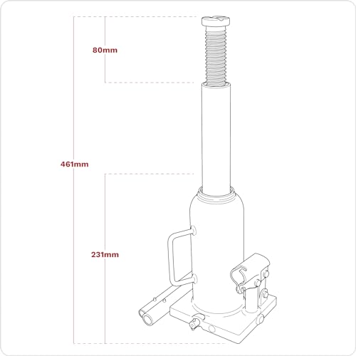 Cric bouteille 10 tonnes avec vis d'extension réglable Sealey PBJ10S - 7