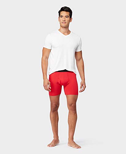 32 Degrees Cool Mens 4-Pack Active Mesh Quick Dry Performance Boxer Brief, Black/Char/Blue/Fire, Medium #TOP2