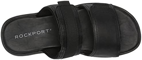 Rockport Men's Lucky Bay Slide Sandal, Black LEA, 8.5 Wide | Image 4