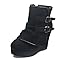 Klarmar Donna Zeppa Stivali Donna Suede Ankle Stivaletti Casuale Plateau Stivali Corti Chukka Stivaletti Retrò Nero Numero 39 EU/40