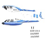 Zeyoking Fuselage Set with Screws, Spare Parts for C138 BELL206 RC Helicopter (Blue White)