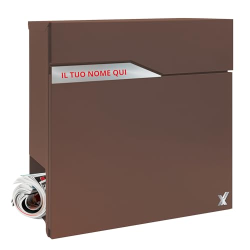 ALUBOX URANIA Cassetta Postale Da Esterno Moderna In Acciaio e Lamiera Zincata 37x37x11 CM Cassetta Posta Con Portanome E Serratura Cassetta Postale Antiscasso VANO PORTA RIVISTA (RUGGINE)