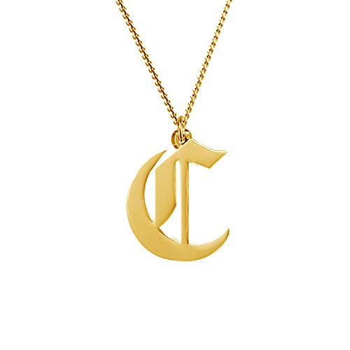 Suxerlry 18K Gold Plated Initial Pendant Necklace