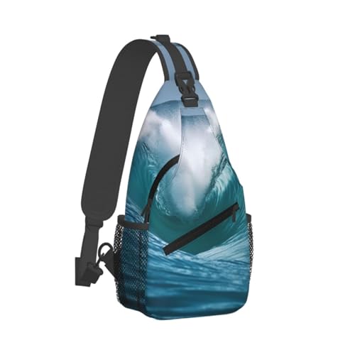 Sling Bag para Hombre y Mujer Bolsa de Pecho Negra miniatura 7