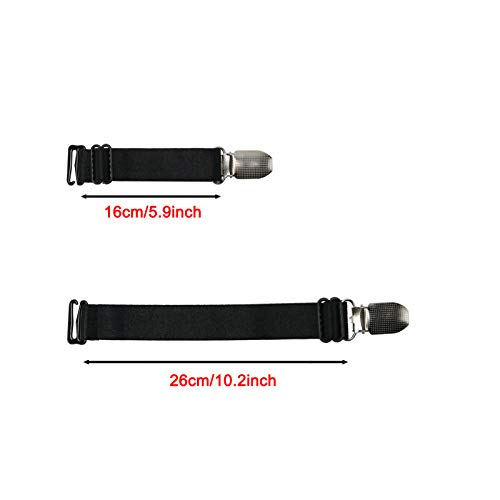 Elastic Stocking Clips Suspenders Garter Belt For Girdles Corset Straps Adjustable Leg Garter Girdles Fasteners Keep Your Lingerie Corset Snag On 8 Pcs Black #TOP2