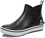 8 Fans Mens Deck Boots, Waterproof Rubber Rain Boots, Anti-Slip Fishing Booties, Short Ankle Shoes for Boating, Outdoor