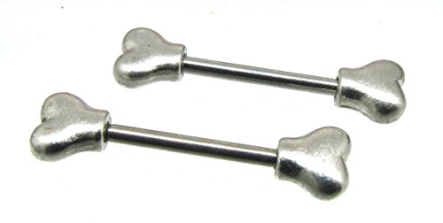 Nipple Shield Ring Dog Bone Nipple Bar Body Piercing Pair 14g 1/2" Surgical Steel