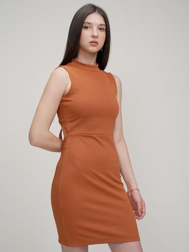 Image of Tokyo Talkies Women's Shoulder Straps Bodycon Short Dress | Chic & Stylish | Perfect for Parties, Date Nights & Evening Glam