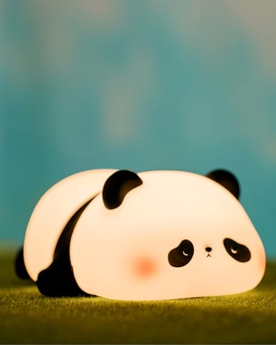 goodenough LED Cute Panda Night Light 3 Level Dimmable Nursery Night Light Squishy Silicone Night Light Rechargeable Bedside Touch Lamp for Room Decor, Cute Gifts Stuff for Boys Girls Baby Children