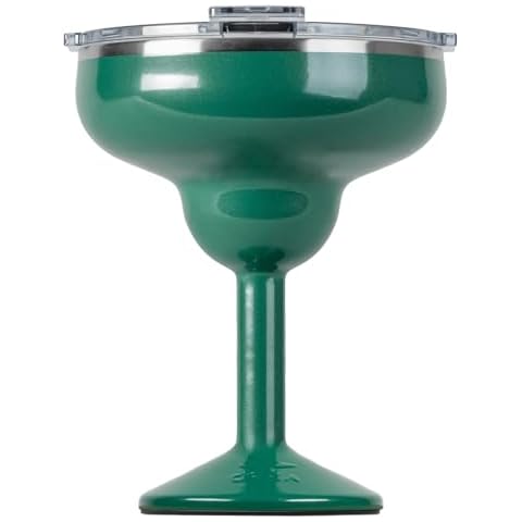 ORCA Rita | Temperature Insulated, Stainless Steel Margarita Glass, Lidded Tumbler for Cocktails, Wine & Cold Drinks — Sparkle Green Cover