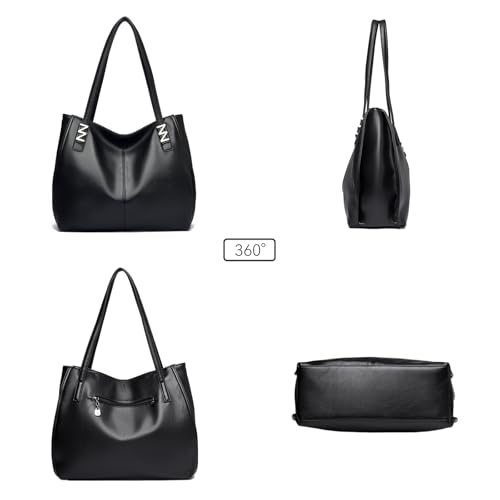 Bolso tote grande para mujer, de cuero vegano, bolso de hombro y mano, tipo hobo miniatura 4