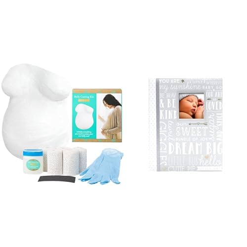 Kate & Milo and Lil Peach Pregnancy and Baby Keepsake Essentials Bundle - Belly Casting Kit & Memory Book