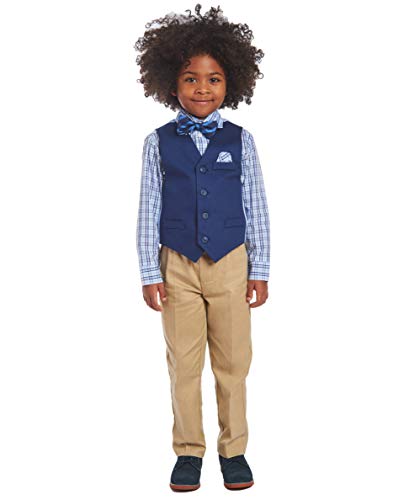 Image of Nautica Baby Boys 4-piece Suit Set with Dress Shirt, Vest, Pants, and Tie