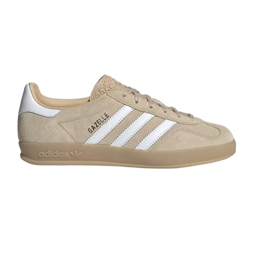 Adidas Women's Gazelle Indoor W Magic beigeFtwr White/Gum 3 8.5 US