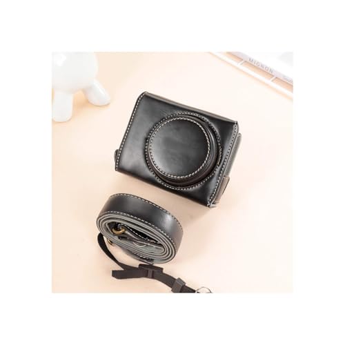 �Ή�/�݊������� PowerShot G7 X Mark III / G7 X II �J�����P�[�X PU���U�[ �V�����_�[�X�g���b�v�t�� �ϏՌ� �h�o �L�Y�h�~ �y��(�u���b�N)